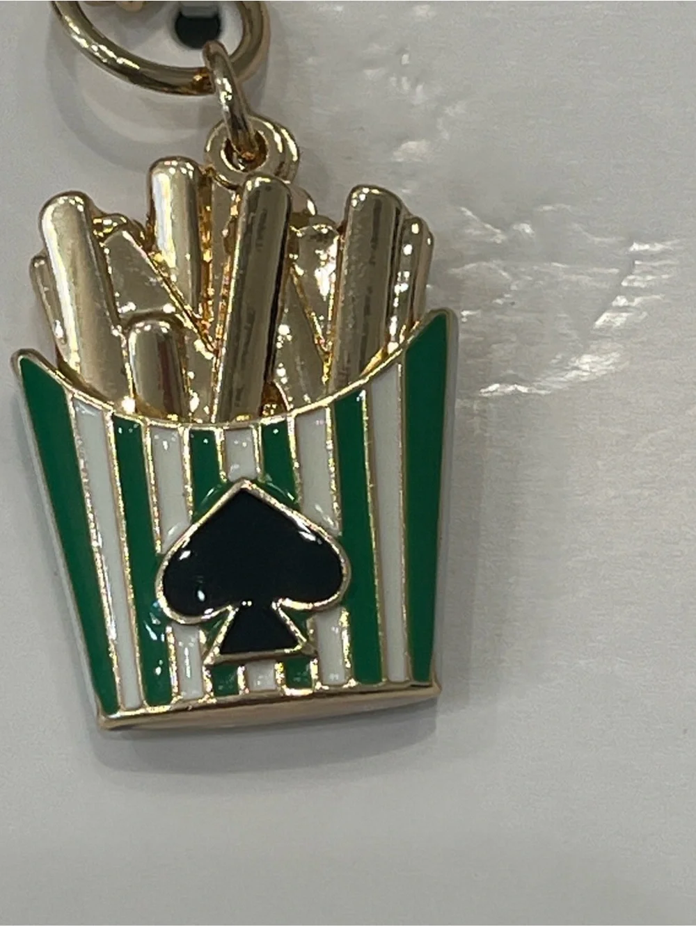 kate spade target Gold & Green French Fry Bag Charm